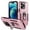 Pink, variant on SaniMore for iPhone 14 Pro Magnetic Case Support Wireless Charging, Rugged PC & TPU Bumpers Cover with Car Mount & 360° Rotatable Ring Kickstand Military Grade Drop Protective Shell, Green+Pink