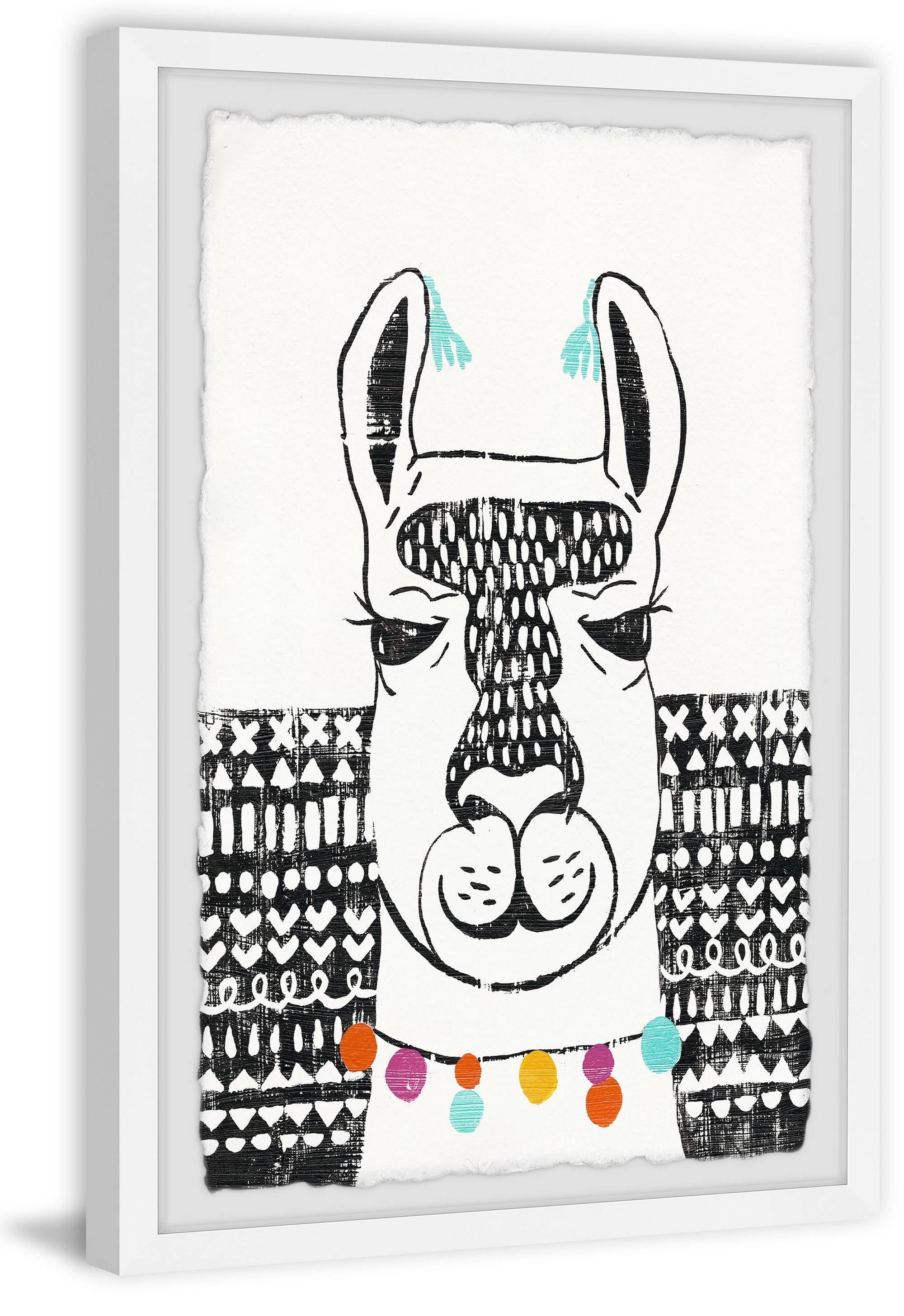 Marmont Hill Llama Necklace Framed Wall Art