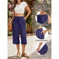 thumbnail image 3 of Airmenty Women Pants Wide Leg Pants Loose Casual Trousers Business Work Casual Pants with Pockets, 3 of 7