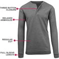 thumbnail image 3 of 3-Pack Mens Long Sleeve Henley Thermal Tee (S-3XL), 3 of 5