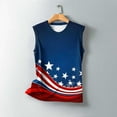 thumbnail image 5 of Frostluinai Chemises pour Femmes Chemises Rouges Blanches et Bleues Débardeurs Sans Manches à Étoiles Rayées Col Ras du Cou Débardeurs du 4 Juillet T-Shirts Grande Taille, 5 of 5