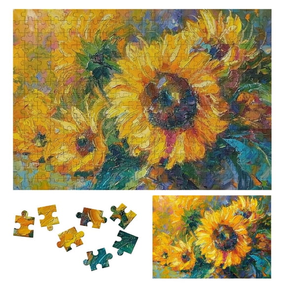 JRXY Sunflowers Wooden Jigsaw Puzzle Challenging Difficult Wood Puzzles for Adults 300 PCS