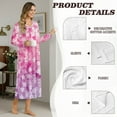 thumbnail image 6 of Tutolipy Cherry Blossom Printed Women Nightgowns V Neck Sleepwear Long Sleeve Nightshirts Breathable Loungewear for Home, 2XL, 6 of 7