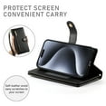 thumbnail image 2 of Allytechgroup Wallet Case for Apple iPhone 16 Pro, 9 Cards Holder + Zipper Pocket + Hand Wrist Shockproof Stand Flip Cover RFID Blocking Phone Case for Women Men, Black, 2 of 7