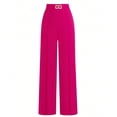 thumbnail image 2 of Wide Leg Pants Women Straight Elastic High Waisted Work Slacks Business Casual Pleated Dress Pants Trousers Wine S, 2 of 4
