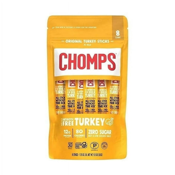 Chomps Original Turkey Sticks 1.15oz - 8 Count Pouch