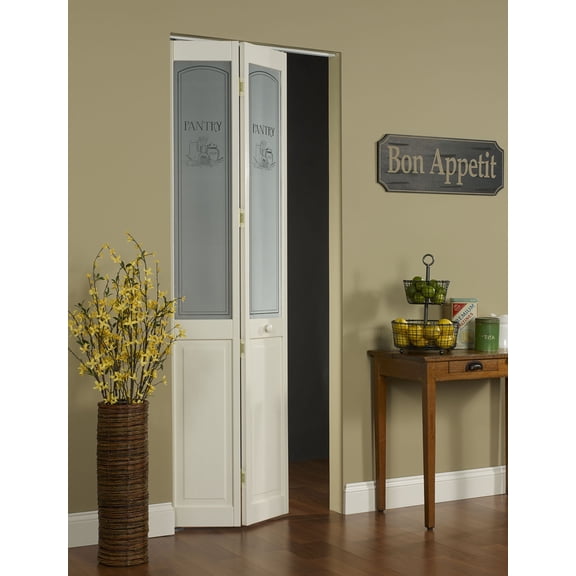 American Wood Pantry Glass Bifold Door, 36-in. x 80-in., Unfinished Pine