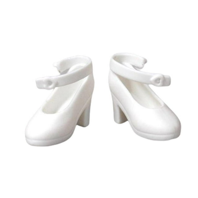 Zapatos de sandalias BJD Blythe Zulema Muñeca de tacón alto blanco