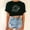 Black, variant on Outfmvch Crop Tops T Shirts for Women Sun and Moon print round neckline plunging vintage top T-shirt Shirts for Women Black XXL