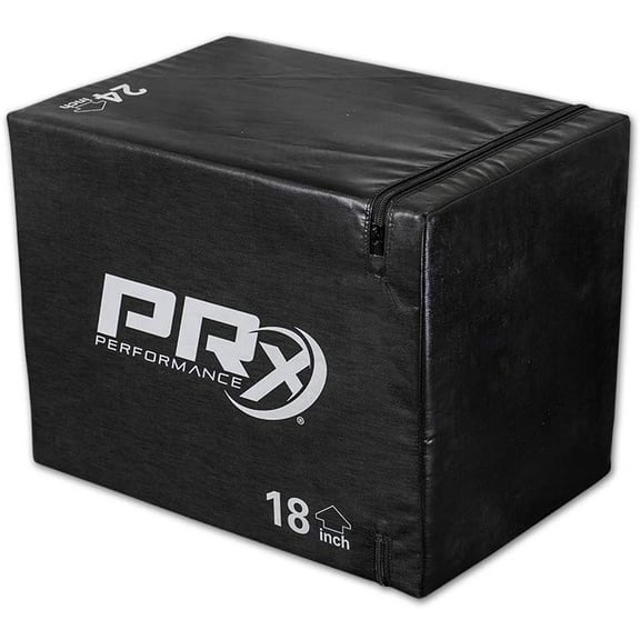 PRx Performance 3-in-1 Plyo Boxes, Plyometric Jump Training and Conditioning Box for All Athletes Soft Foam 16"/18"/24", Soft Foam 20"/24"/30" and, Wood 20"/24"/30"