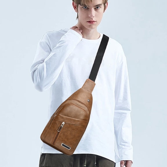 Cross-body Bags for Women Men Trendy Sling Bag ,Casual Chest Bag with Convertible Shoulder Strap,Sling Bag For Camping Hiking(Beige)