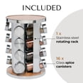 thumbnail image 4 of JS Gourmet Rotatable Spice Seasoning Organizer Rack with 16 Glass Jars, 4 of 8