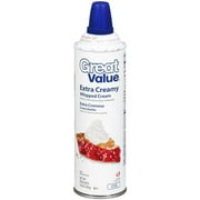 Great Value Sweetened Extra Creamy Whipped Cream, 14 oz
