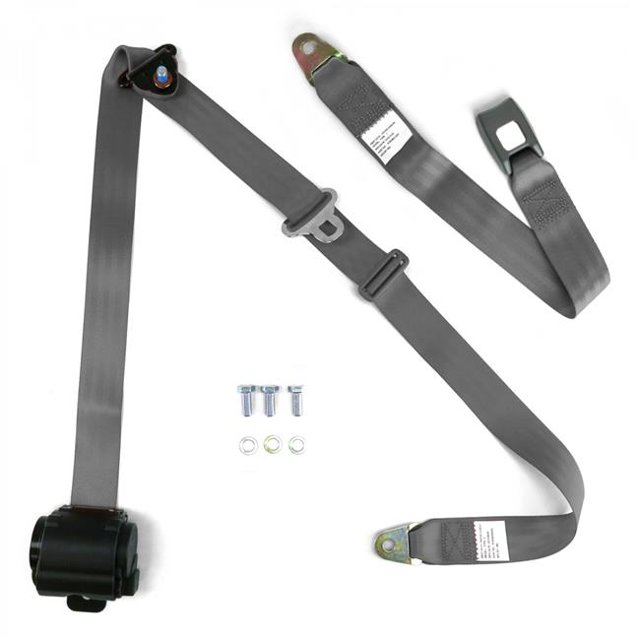 3 Point Retractable Grey 166 in. Safety Seat Belt Standard Push Button Bench