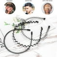 thumbnail image 4 of Xinwanna Black Metal Headbands Unisex Spring Wavy Hairband Non-Slip Sports Hair Hoop for Men Women Fitness Daily Wear (5pcs), 4 of 13