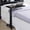 Black, variant on Height Adjustable C Table for Bedroom, Mango Finish Engineered Wood Mobile C-Table with Hand Crank, 28-Inch Wide Top, Slim Rolling Base for Sofa and Bed