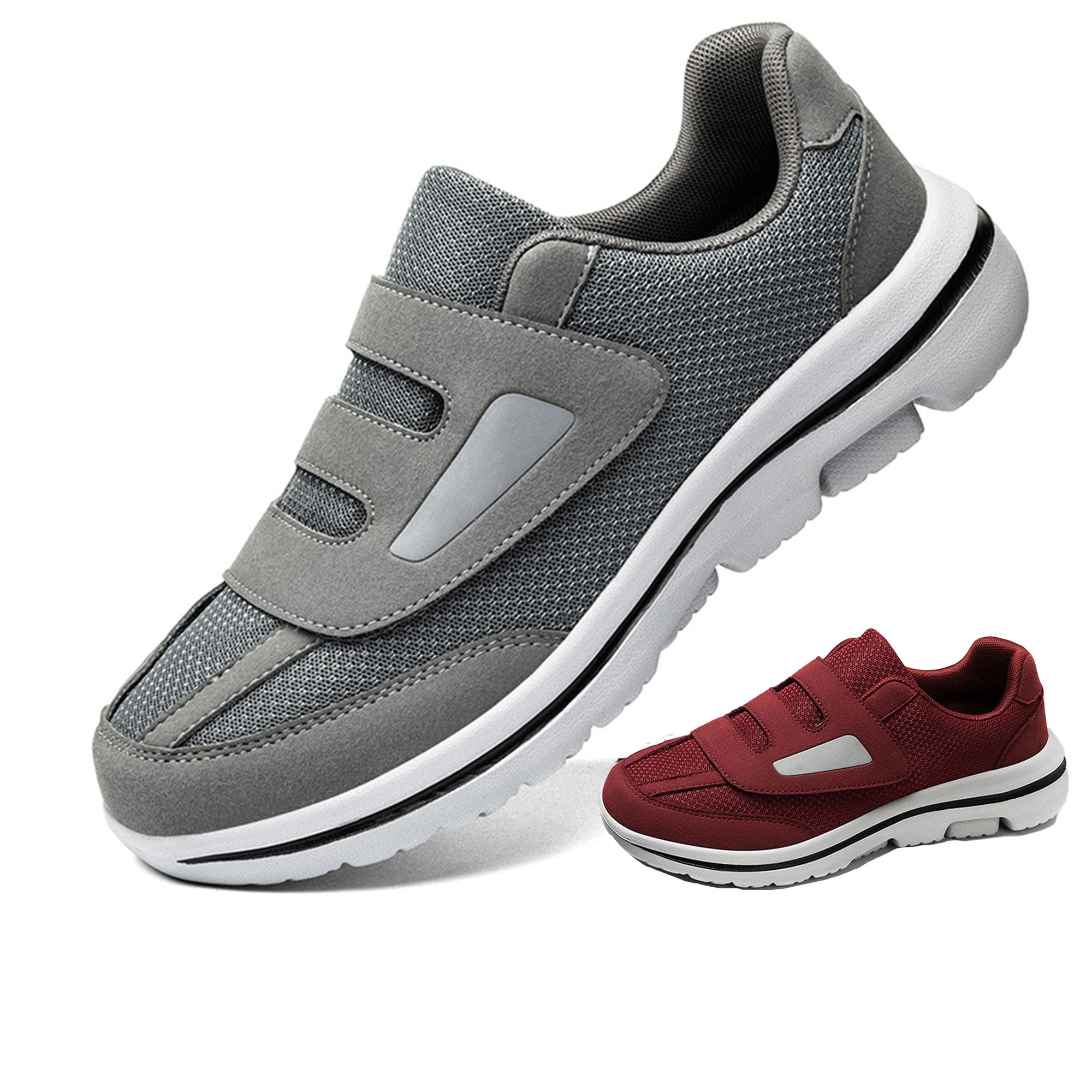 Diabetic Shoes for Men and Women Extra Wide Width Adjustable Sneakers for Swollen Feet Soft Sole Orthopedic Slip On Walking Shoes with Velcro Strap Comfortable Lightweight