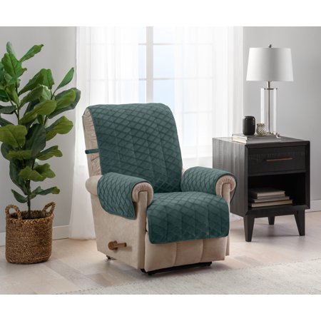 Innovative Textile Solutions 1-piece Fairmont Diamond Plush Recliner Furniture Cover  Emerald