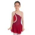 thumbnail image 5 of MSemis Girls Shiny Mesh Spliced Figure Ice Skating Dress Dancewear, 5 of 7