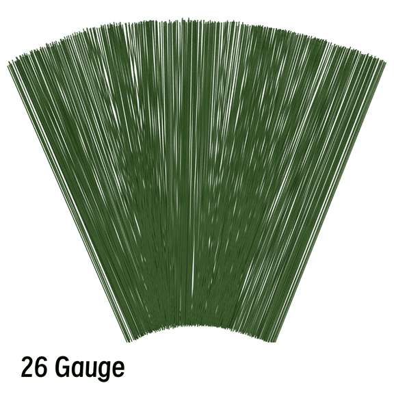 Gogcaro 100pcs Floral Stem Wire, 26 Gauge Crafting Floral Stem for Bouquet Stem Wrapping and Crafts,Green
