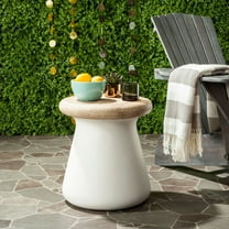 Safavieh Button Outdoor Modern Round Accent Table - Ivory