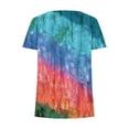 thumbnail image 5 of Pompotops Mode Femmes Casual Imprimé Col Carré Manches Courtes Boutons Tops Chemisiers Amples, 5 of 5