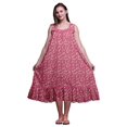 thumbnail image 1 of Bimba Pink2 Floral Roses & Ranunculus Mid Calf Nightwear Ladies Cotton Printed Sleeveless Night Gown Maxi Dress Medium, 1 of 6