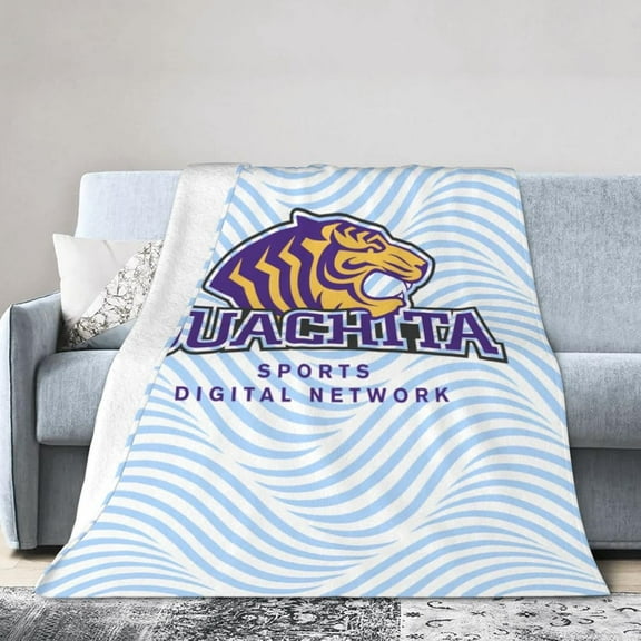 Ouachita Baptist University Logo Fleece Blanket, Very Soft Microfiber Flannel Blanket for Couch Warm and Cozy for All Seasons