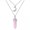 Rose Quartz, variant on 1pcs Multi-layer Metal Moon With Bullet Six Hexagonal Column Stone Pendant Chain-Green Aventurine