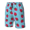 thumbnail image 5 of Kdxio Strawberries Pattern Mens Casual Shorts - Drawstring Summer Beach Sports Shorts for Men, 5 of 9