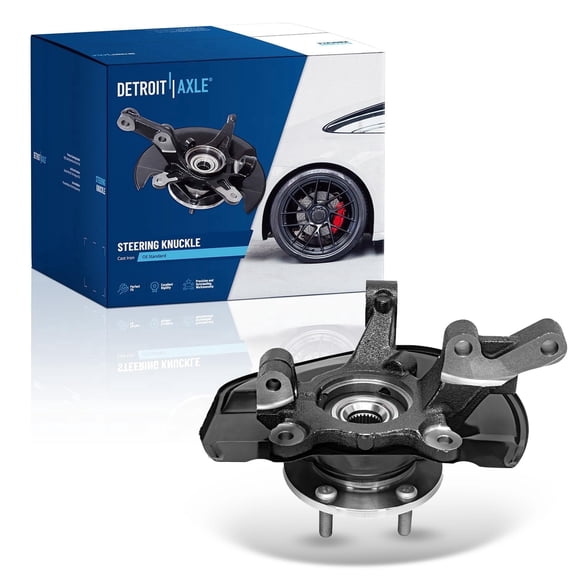 Detroit Axle - Front Left Steering Knuckle for 2007-2017 Jeep Patriot Compass Dodge Caliber 2008 2009 2010 2011 2012 2013 2014 2015 2016 Driver Side Steering Knuckle & Wheel Bearing Hub Assembly