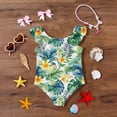 thumbnail image 5 of Grblisyd Girls One Piece Swimsuits Flutter Sleeve Hawaiian Beach Sport Swimwear Kids Crew NeckBathing Suit 8 Years, 5 of 6
