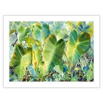 Na Kalo (Taro) - Native Hawaii Taro Leaf Plant - Taro Patch (Lo’i) - From an Original Hawaii Watercolor Painting by Peggy Chun - Bamboo Fine Art 290gsm Paper Print (Unframed) 24x32in