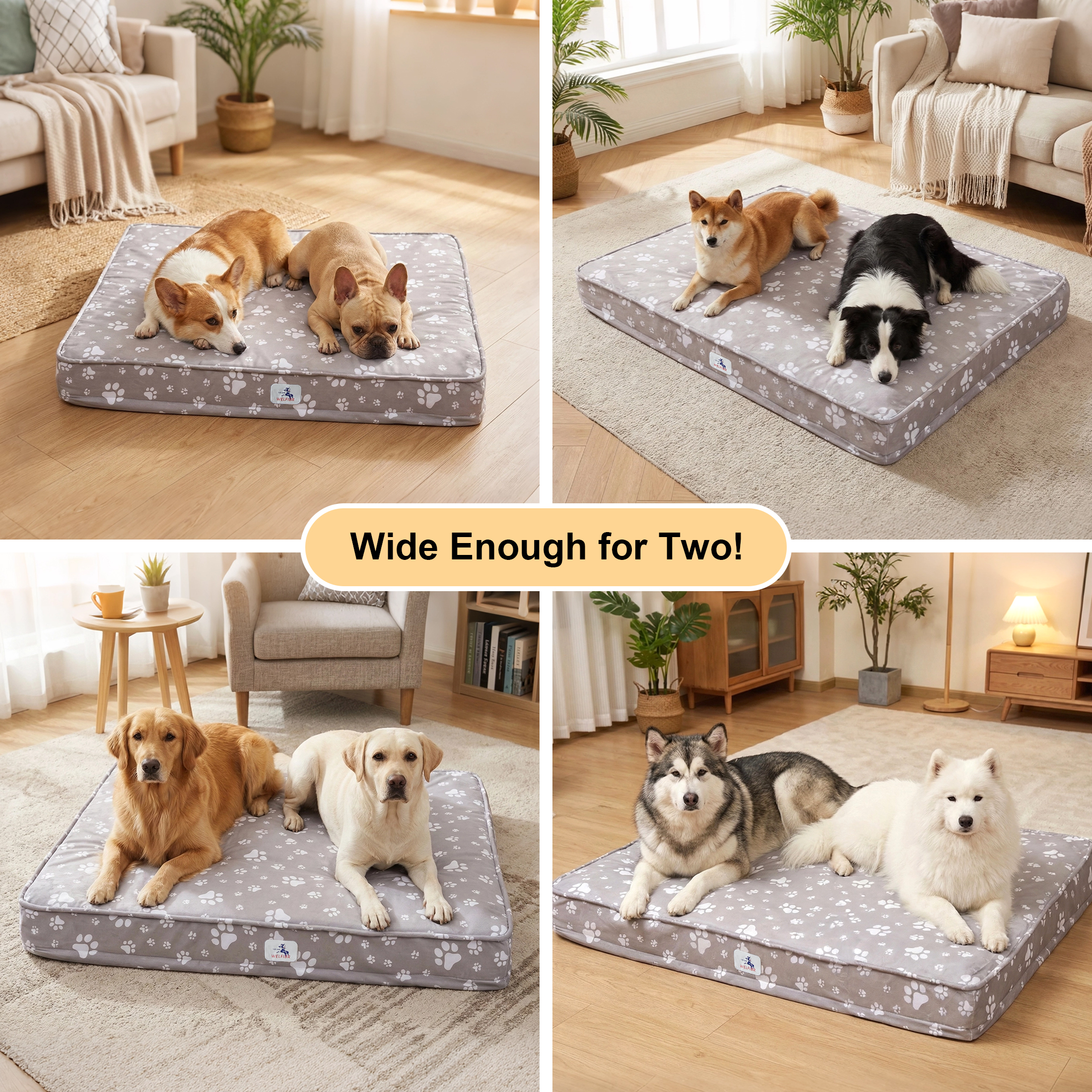 Welfibr Orthopedic Dog Crate Bed with Egg Crate Foam photo 2