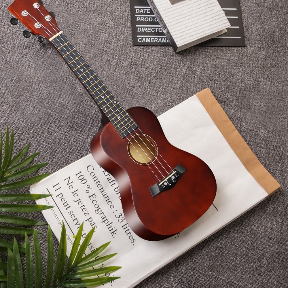 Suodoka 23-Inch Concert Acoustic Ukulele Beginner Starter Kit with Gig Bag, Nylon Strings, Tuner, Strap, and Picks, High-Gloss Basswood Stringed Instrument for Students, Adults, Kids - Coffee