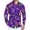 Dark Purple, variant on Fgvctg Mens Mardi Gras Shirts Carnival Party Long Sleeve V Neck Button Down Blouse Collared Plus Size Mask Print Shirt Multicolored Business Casual Outfits Black 2XL