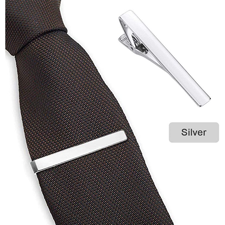 8 Pack Tie Clip for Men Roctee Tie Bar Clip Set Formal Business Men's Necktie Clips Shirts Men Slim Tie Pin Clamp, Gold Silver Black, New and Fashion