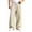 Beige@GC@, variant on CONZONE Mens Baggy Cotton Linen Pants Wide Leg Pants for Men Trendy Elastic Waist Drawstring Solid Soft Casual Joggers Pant With Pockets