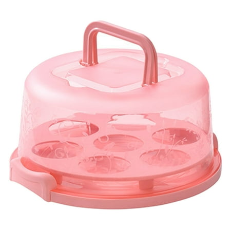 

Cupcake Muffin Carrier Holder Translucent Portable Pink