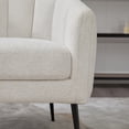 thumbnail image 6 of Jopath Accent Chair with Metal Legs,Channel Tufted Lounge Chair Single Sofa Round Leisure Armchair for Bedroom Living Room Reception Study Room Office Ivory, 6 of 9