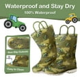 thumbnail image 7 of FUNCOO PLUS Boys Rain Boots Toddler Kids Light Up Waterproof Boots with Handles, Tractor, Size 10, 7 of 7