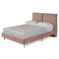 thumbnail image 4 of Cama Matrimonial Makora Zenvia Rosa Tapizada en Tela Tipo Velvet (No Incluye Colchón), 4 of 8