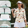 thumbnail image 5 of Garronmavis Horse Racing Rose Women's Golf Shirt and Sun Visor Hat Set Lightweight 3/4 Sleeve Golf Shirts Adjustable Fashion Baseball Golf Cap Suitable for Hot Weather Machine Washable, 5 of 7