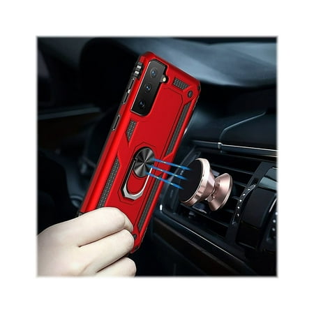 SaharaCase - Military Kickstand Series Case for Samsung Galaxy S21 FE 5G - Red