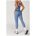 thumbnail image 3 of AEXTO Two Piece Color Block Womens Workout Sets Cross Back Tank Top Matching High Waist Leggings Sets Gym Outfits Activewear, 3 of 5