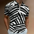 thumbnail image 2 of Dazzle, White Men Zipper T-shirt Summer Casual Short Sleeve T-shirt Top, 2 of 7