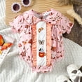 thumbnail image 2 of MEZZALL Girls Short Sleeve Prints Onesie Ruffles Bodysuits One-Pieces Lovely, 12-18 Months, 2 of 6