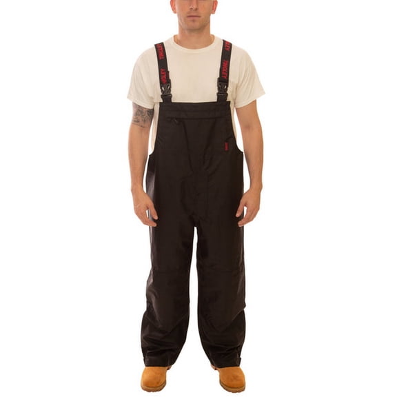 Tingley Rubber 702111139 Black Icon Bib Overalls Snap Fly Front, Large