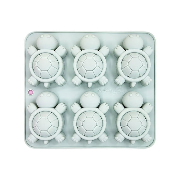 6 Cavity Turtle Molds Cute 3D Turtle Silicone Molds For Chocolate Cake Candy Ice Cube(Light Blue)AA