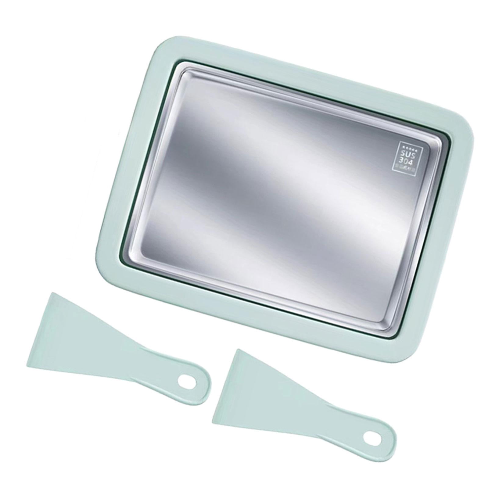 Tongina Cold Pan Plate DIY Portable Multipurpose Household Sweet Spot Pan Ice Cream Plate Maker for Sorbets Yogurt Soft Serve Green